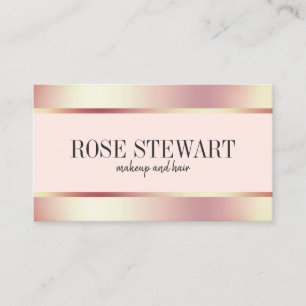 Elegant stylish copper rose gold makeup and hair business card