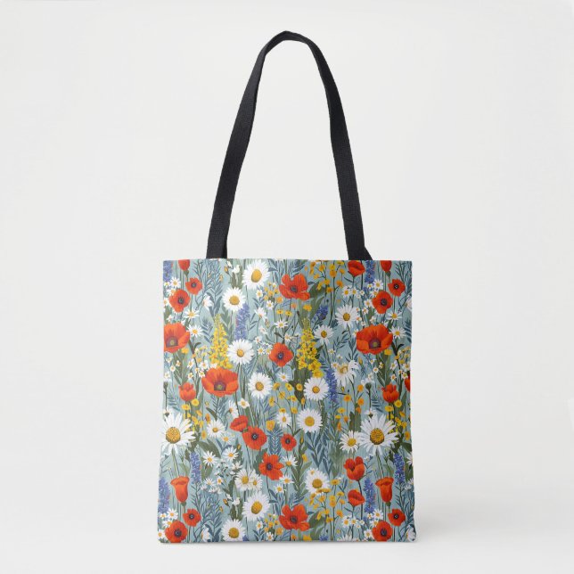Elegant Stylish Cute Boho Botanical Floral  Tote Bag (Front)