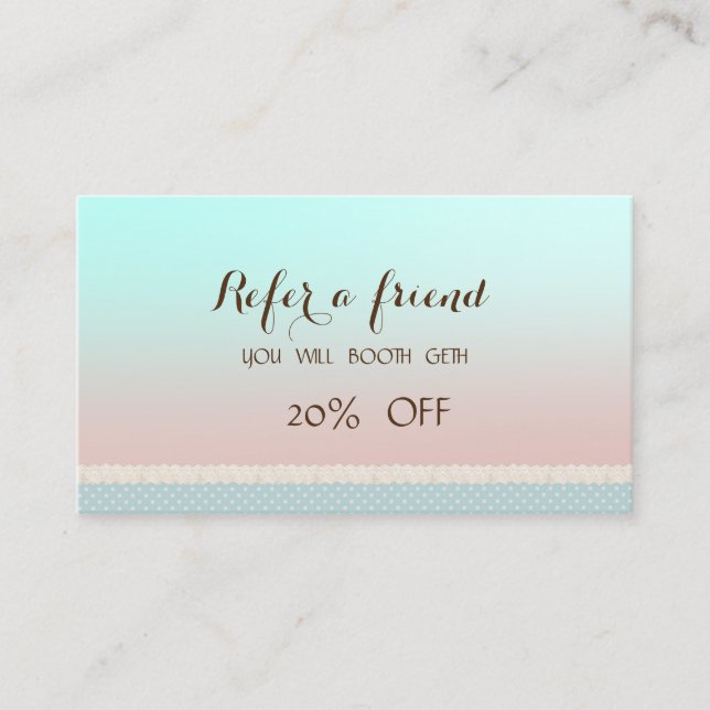 Elegant Stylish Cute   Referral Card (Front)