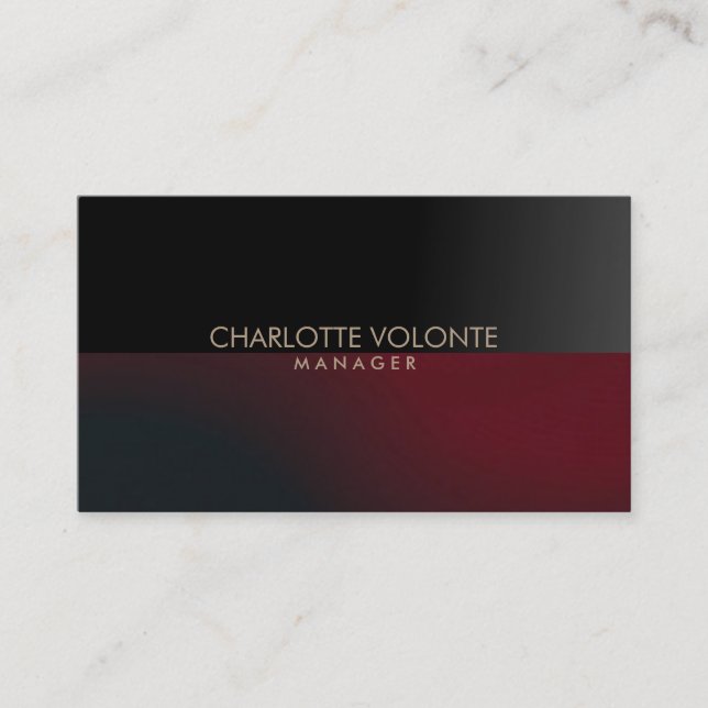 Elegant Stylish Dark Gray Red Artwork Professional Business Card (Front)