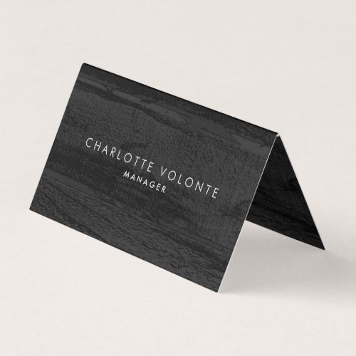 Elegant Stylish Dark Gray Wood Professional Art Business Card