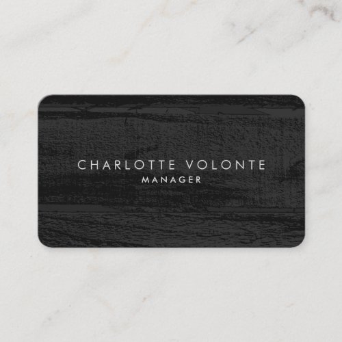 Elegant Stylish Dark Gray Wood Professional Art Business Card