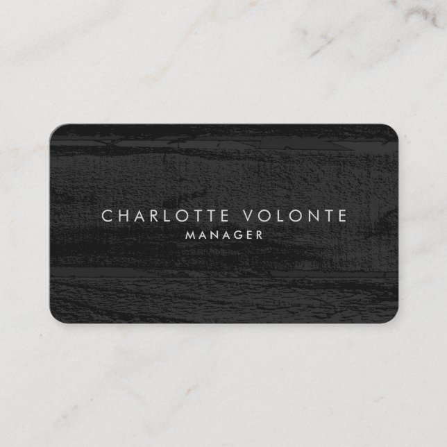 Elegant Stylish Dark Gray Wood Professional Art Business Card (Front)