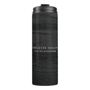 Elegant Stylish Dark Gray Wood Professional Art Thermal Tumbler