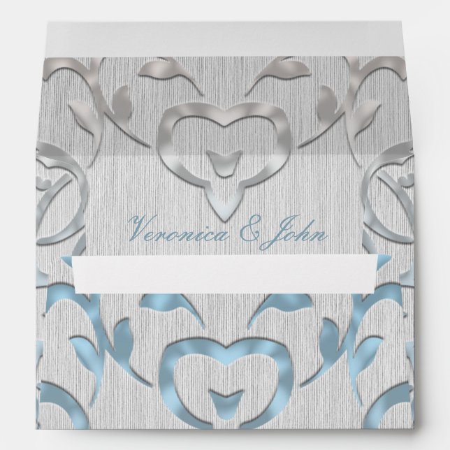 Elegant Stylish Embossed Ornaments Formal Wedding Envelope (Back (Bottom))