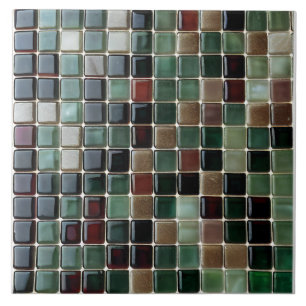 Elegant stylish Emerald Green & Gold Agate mosaic Ceramic Tile
