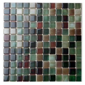 Elegant stylish Emerald Green & Gold Agate mosaic Ceramic Tile