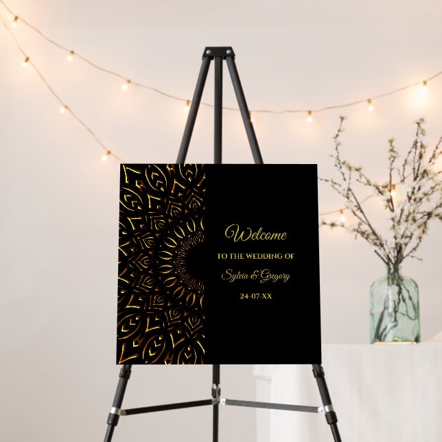 Elegant stylish ethnic mandala black ornate foam b foam board (In Situ (Stand))