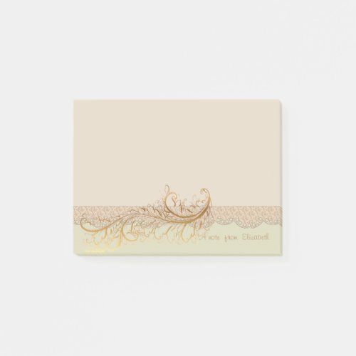 Elegant StylishFaux Gold Feather_personalized Post_it Notes