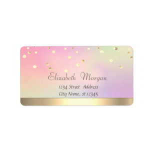 Elegant  Stylish Faux Gold Foil Confetti Label