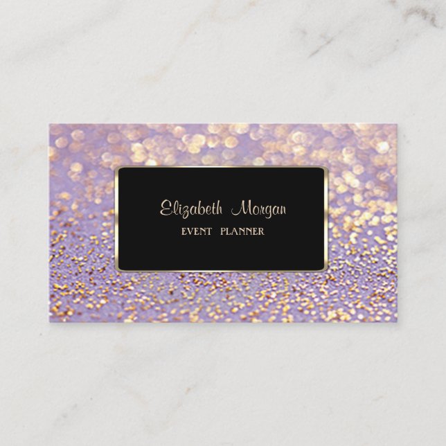 Elegant  Stylish,Faux Gold,Glittery Bokeh Business Card (Front)
