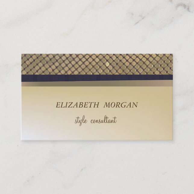 Elegant Stylish Faux Gold ,Shimmering Gold Sequins Business Card (Front)