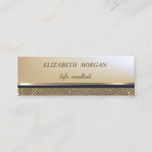Elegant Stylish Faux Gold ,Shimmering Gold Sequins Mini Business Card