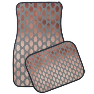 elegant stylish faux rose gold polka dots pattern car floor mat