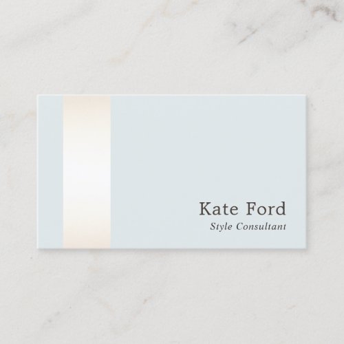 Elegant Stylish Faux Satin Gold Striped Light Blue Business Card