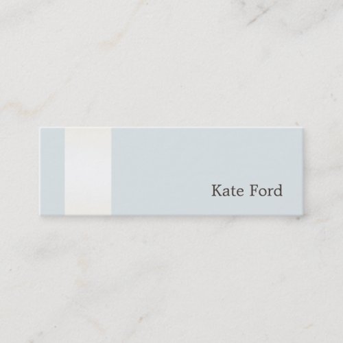Elegant Stylish Faux Satin Gold Striped Light Blue Mini Business Card