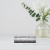 Elegant Stylish Faux Silver Stripe Event Planner Mini Business Card (Standing Front)