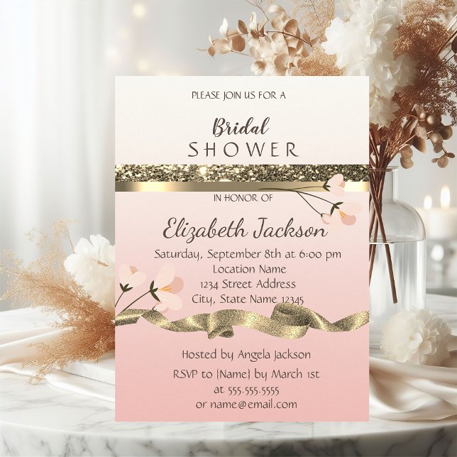 Elegant Stylish  Floral Bridal Shower Invitation (Creator Uploaded)