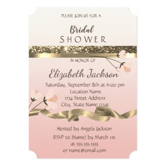 Elegant Stylish  Floral Bridal Shower Invitation