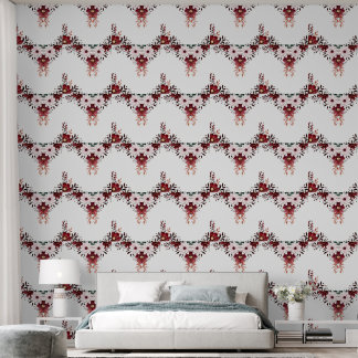 Elegant Stylish Floral Red Pink White Wallpaper