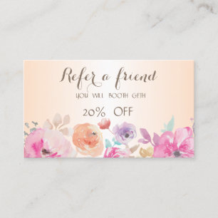 Elegant Stylish Floral Referral Card