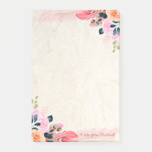 Elegant Stylish Flowers Feather Post-it Notes