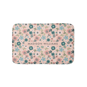  Elegant Stylish Flowers Minimalist  Bath Mat