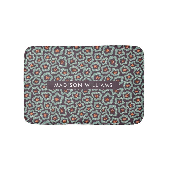  Elegant Stylish Flowers Minimalist  Bath Mat (Front)