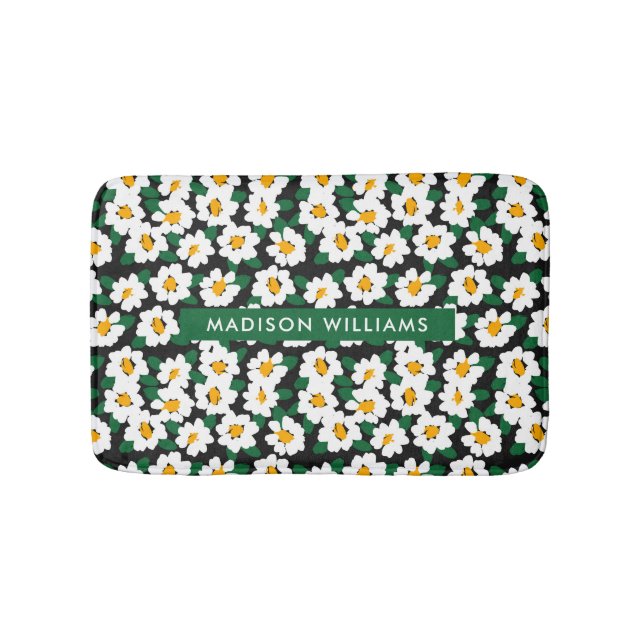  Elegant Stylish Flowers Minimalist  Bath Mat (Front)