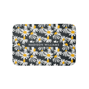 Elegant Stylish Flowers Minimalist Bath Mat
