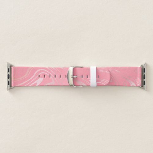 Elegant stylish girly rose gold marble look pink apple watch band