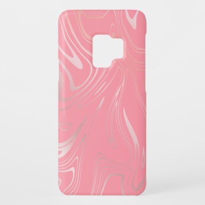 Elegant stylish girly rose gold marble look pink Case-Mate samsung galaxy s9 case