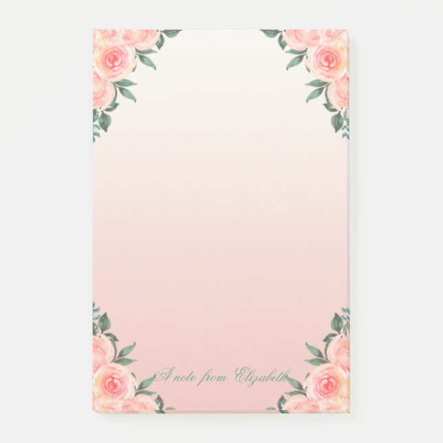 Elegant Stylish Girly , Roses Floral Post-it Notes (Front)