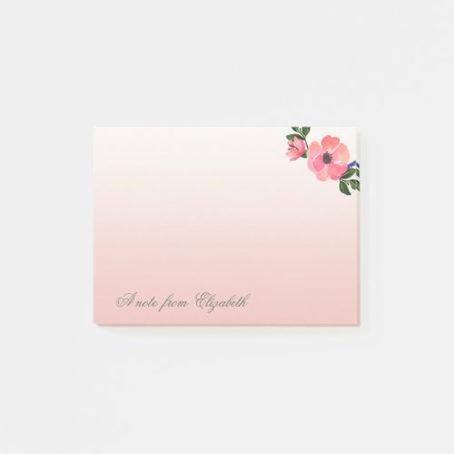 Elegant Stylish Girly  Watercolor  Flowers Post_it Notes