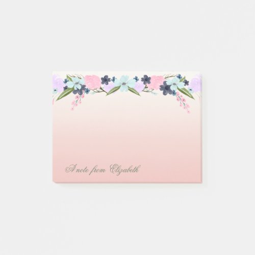 Elegant Stylish Girly  Watercolor  Flowers Post_it Notes