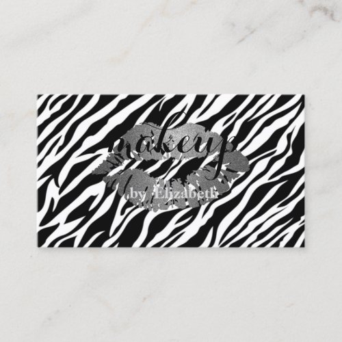 Elegant Stylish  Girly   Zebra Print Lips Business Card
