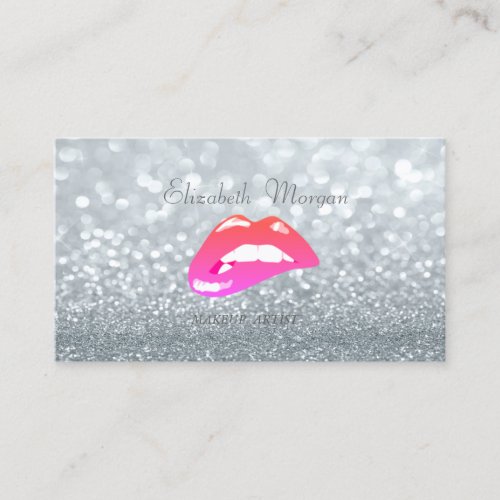 Elegant Stylish Glamorous  Glittery Lips Business Card