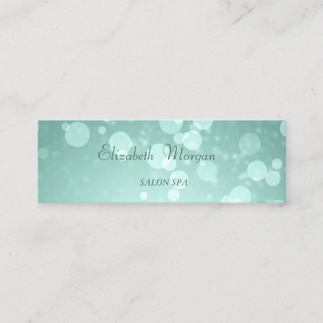 Elegant Stylish Glamorous Proffesional Green Bokeh Mini Business Card (Front)