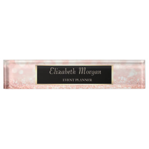 Elegant Stylish Glitter Bokeh, Frame Desk Name Plate