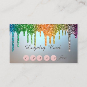 Elegant Stylish,Glitter Drips Loyalty Card