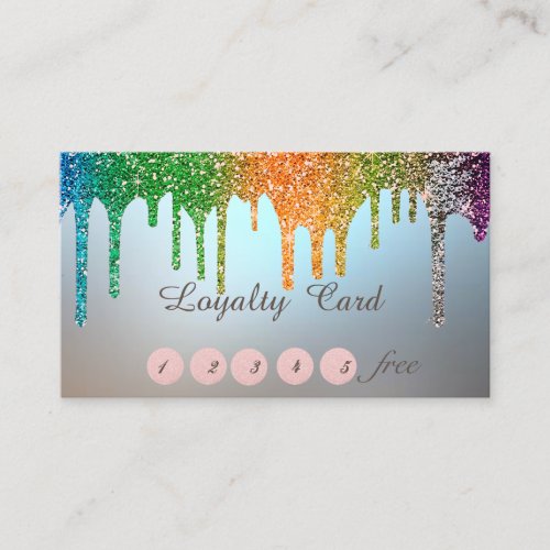 Elegant StylishGlitter Drips Loyalty Card