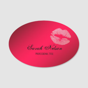 Elegant Stylish Glitter Lips Name Tag