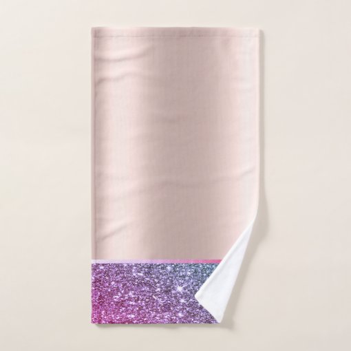 Elegant Stylish Glitter Shiny Rose Gold Bath Towel Set Zazzle