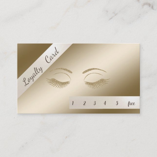 Elegant Stylish, Glittery Lashes Loyalty Card (Front)