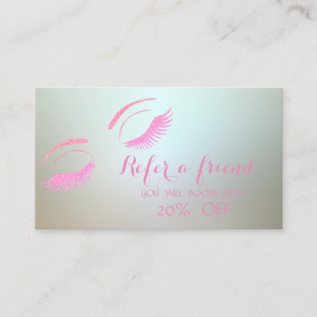 Elegant ,Stylish,Glittery Lashes  Referral Card (Front)