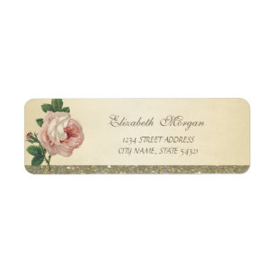 Elegant Stylish  Glittery ,Rose Address Label