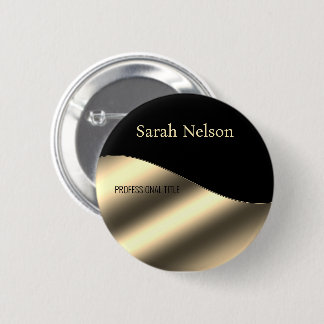 Elegant Stylish Gold Black Button