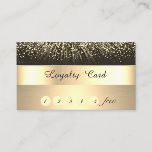 Elegant Stylish,Gold,Black, Confetti Loyalty Card