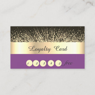 Elegant Stylish,Gold,Black, Confetti Loyalty Card