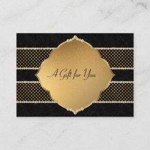 Elegant Stylish Gold,Black, Diamonds Discount Card